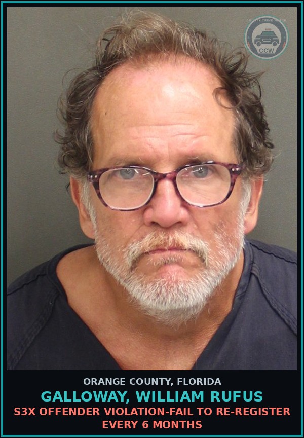 Booking mugshot of GALLOWAY, WILLIAM RUFUS in Orange County