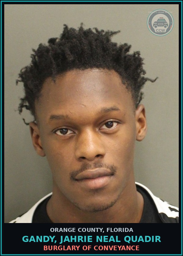 Booking mugshot of GANDY, JAHRIE NEAL QUADIR in Orange County