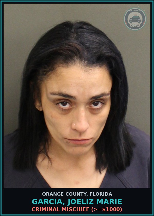 Booking mugshot of GARCIA, JOELIZ MARIE in Orange County