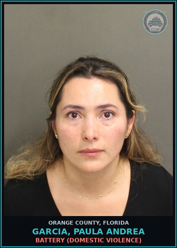 Booking mugshot of GARCIA, PAULA ANDREA in Orange County
