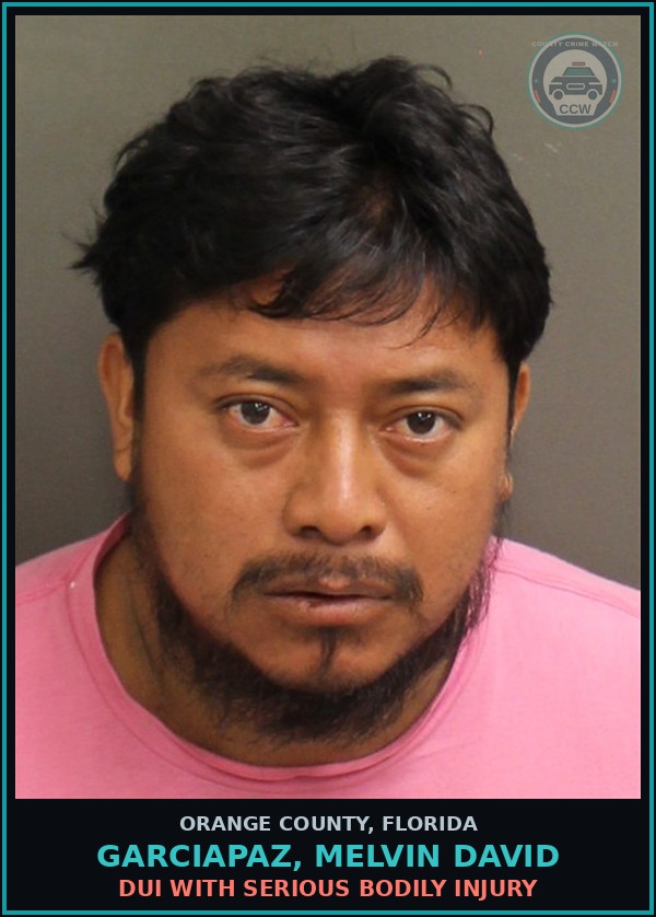 Booking mugshot of GARCIAPAZ, MELVIN DAVID in Orange County