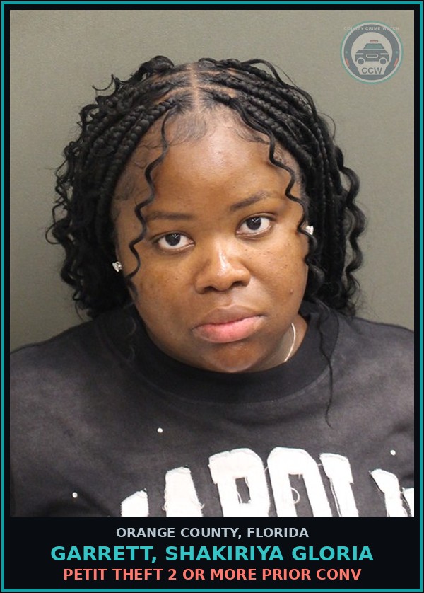 Booking mugshot of GARRETT, SHAKIRIYA GLORIA in Orange County