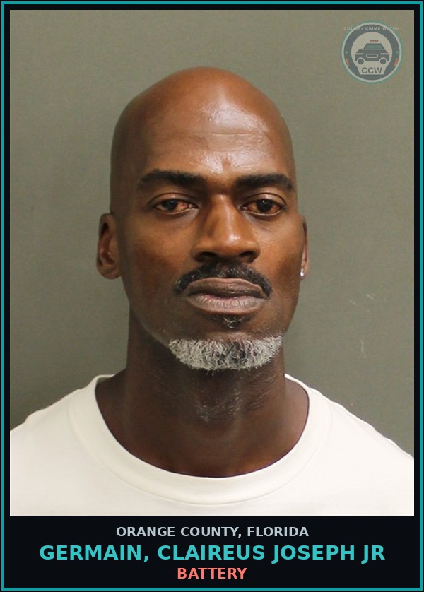 Booking mugshot of GERMAIN, CLAIREUS JOSEPH JR in Orange County