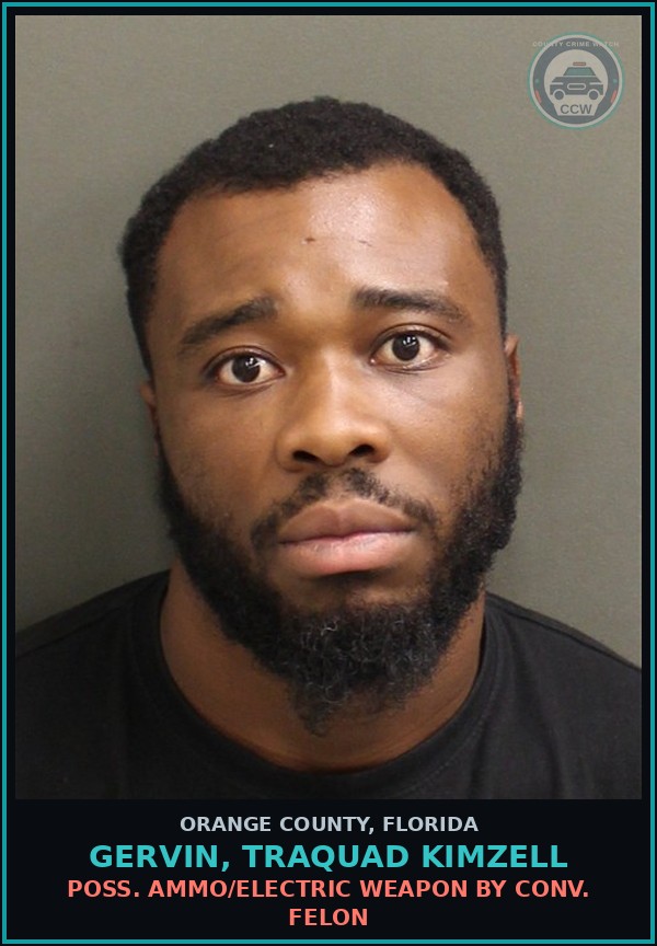 Booking mugshot of GERVIN, TRAQUAD KIMZELL in Orange County