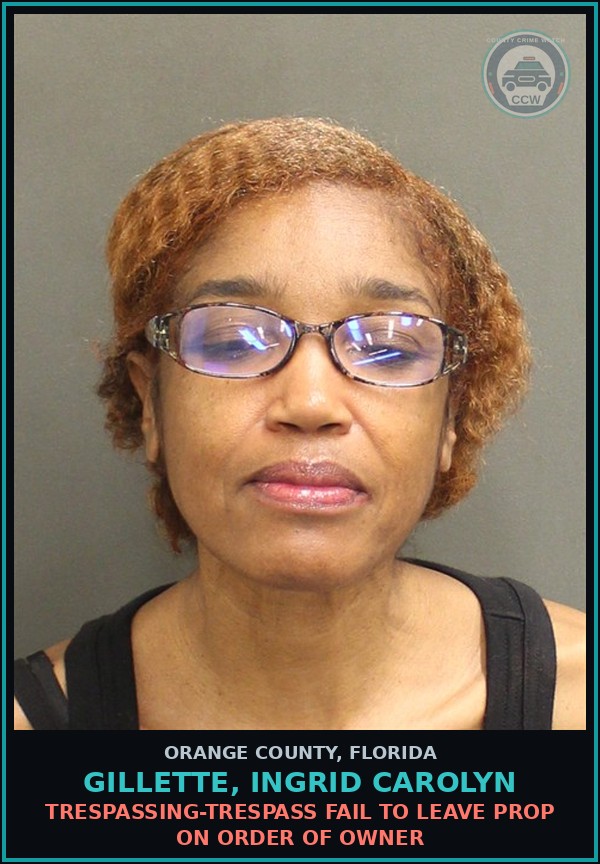 Booking mugshot of GILLETTE, INGRID CAROLYN in Orange County