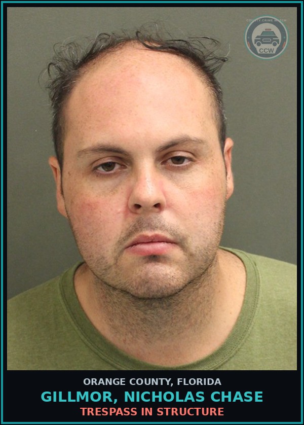Booking mugshot of GILLMOR, NICHOLAS CHASE in Orange County