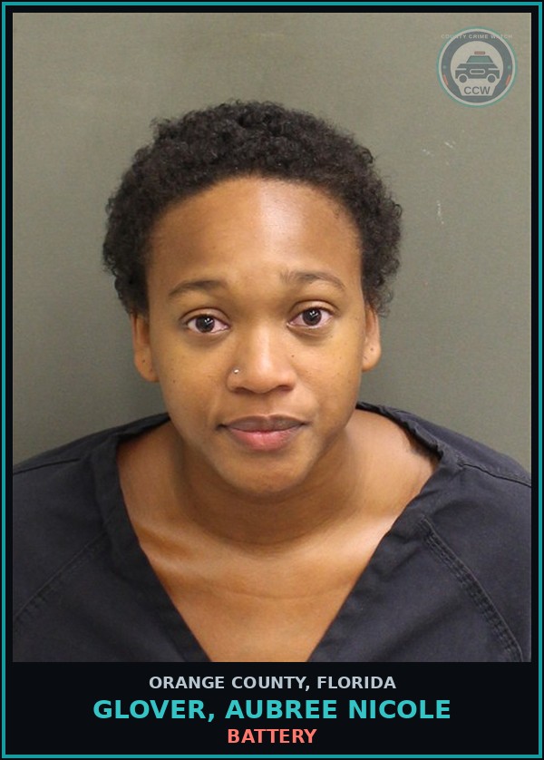Booking mugshot of GLOVER, AUBREE NICOLE in Orange County