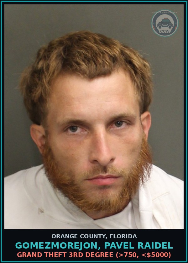 Booking mugshot of GOMEZMOREJON, PAVEL RAIDEL in Orange County