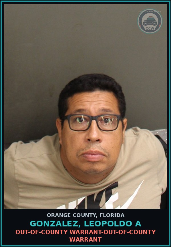 Booking mugshot of GONZALEZ, LEOPOLDO A in Orange County