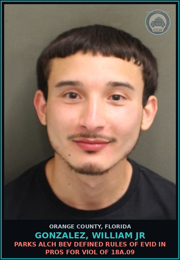 Booking mugshot of GONZALEZ, WILLIAM JR in Orange County