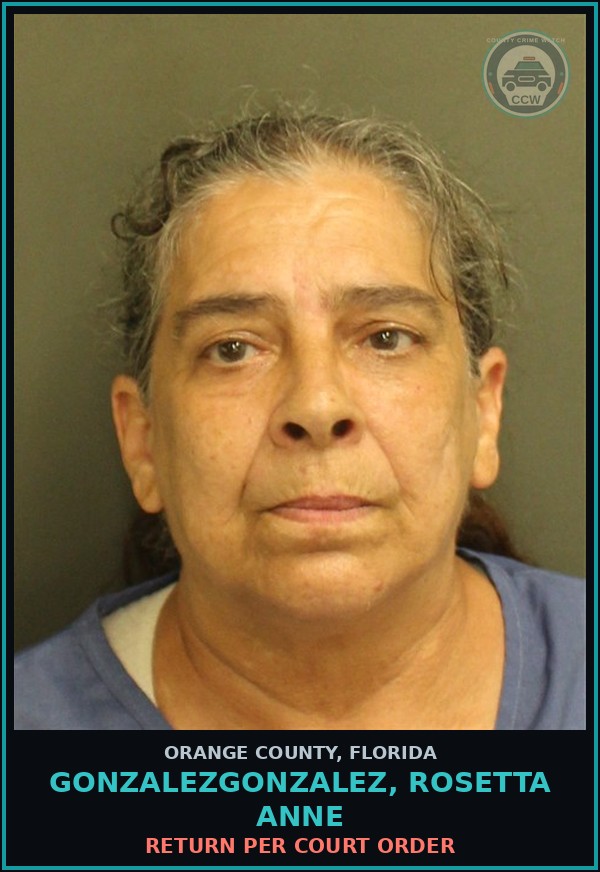 Booking mugshot of GONZALEZGONZALEZ, ROSETTA ANNE in Orange County