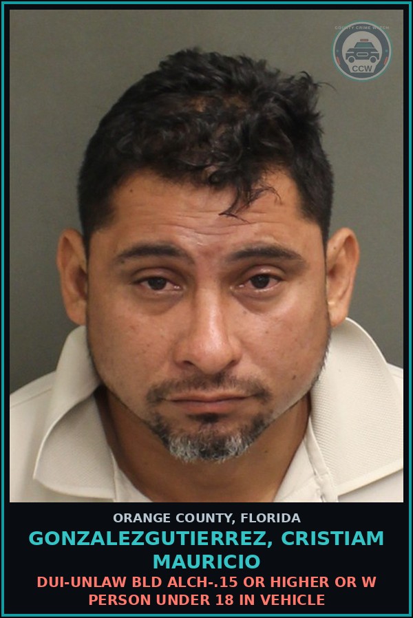 Booking mugshot of GONZALEZGUTIERREZ, CRISTIAM MAURICIO in Orange County