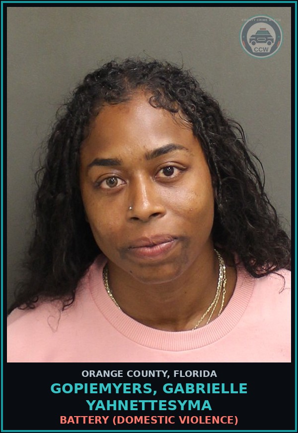 Booking mugshot of GOPIEMYERS, GABRIELLE YAHNETTESYMA in Orange County