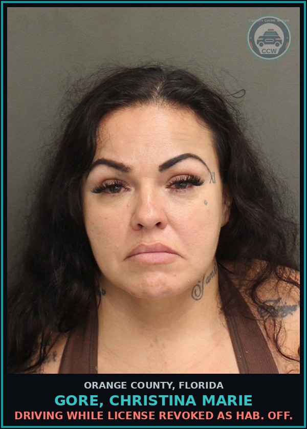 Booking mugshot of GORE, CHRISTINA MARIE in Orange County