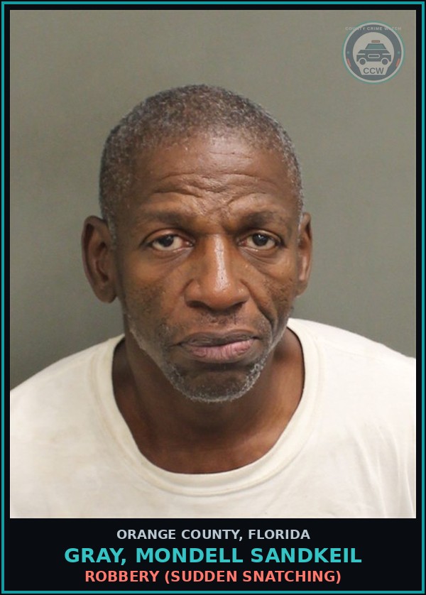 Booking mugshot of GRAY, MONDELL SANDKEIL in Orange County