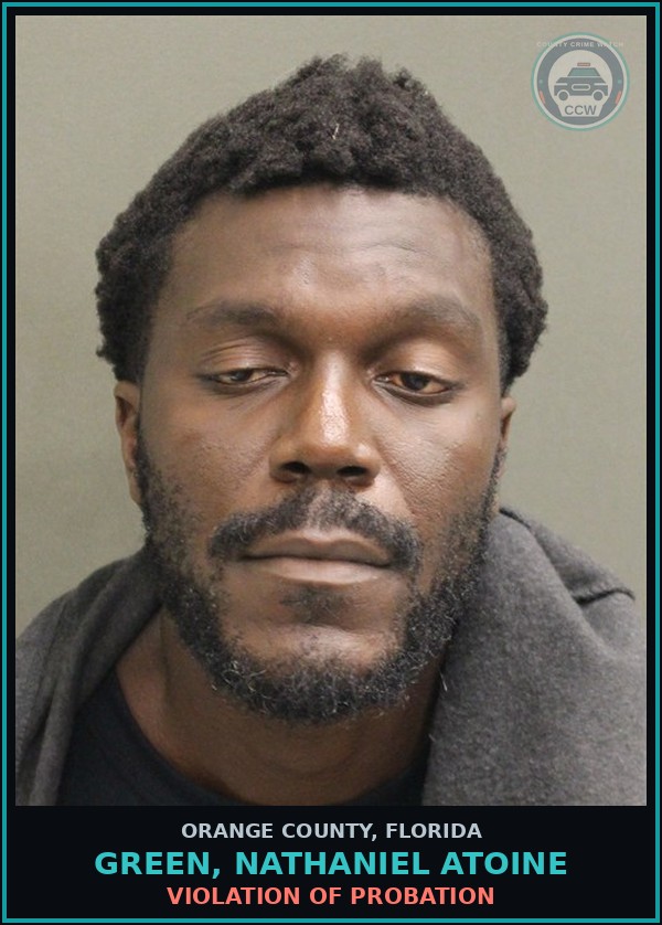 Booking mugshot of GREEN, NATHANIEL ATOINE in Orange County