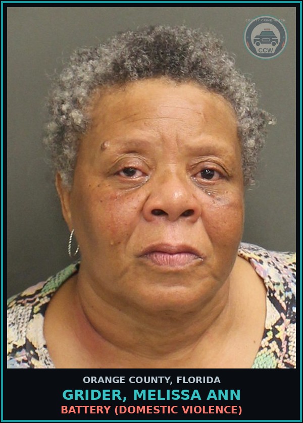 Booking mugshot of GRIDER, MELISSA ANN in Orange County