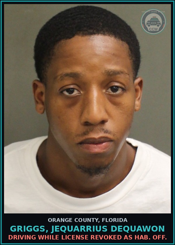 Booking mugshot of GRIGGS, JEQUARRIUS DEQUAWON in Orange County