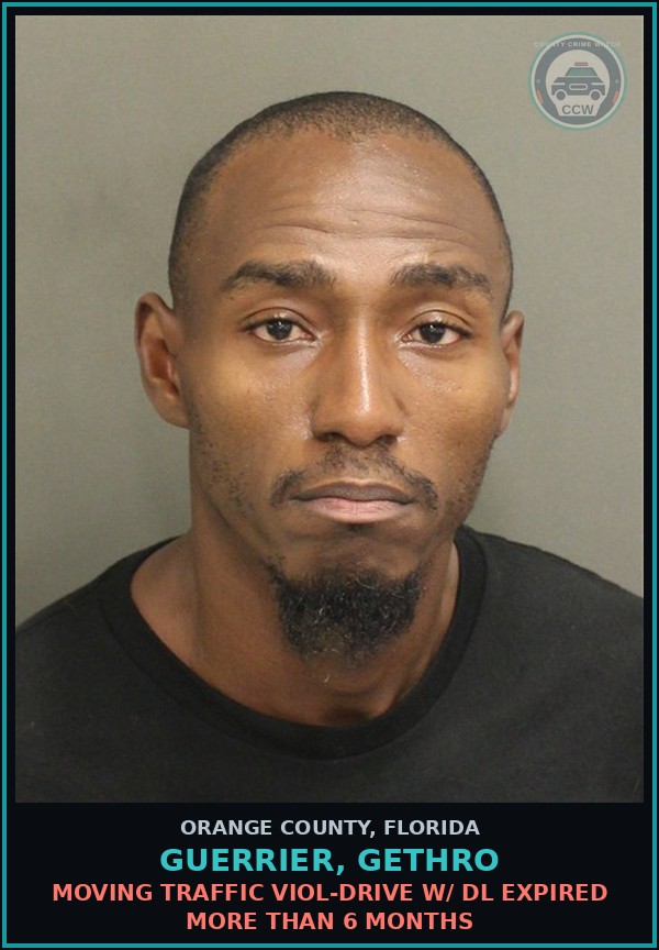 Booking mugshot of GUERRIER, GETHRO in Orange County