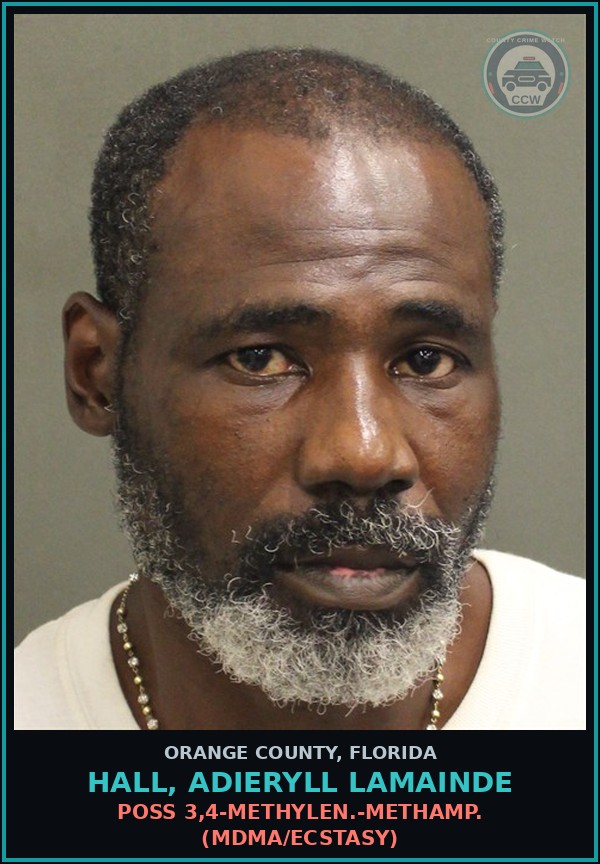 Booking mugshot of HALL, ADIERYLL LAMAINDE in Orange County