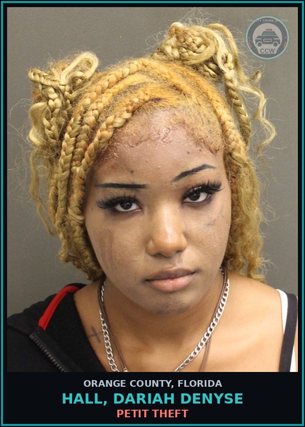 Booking mugshot of HALL, DARIAH DENYSE in Orange County