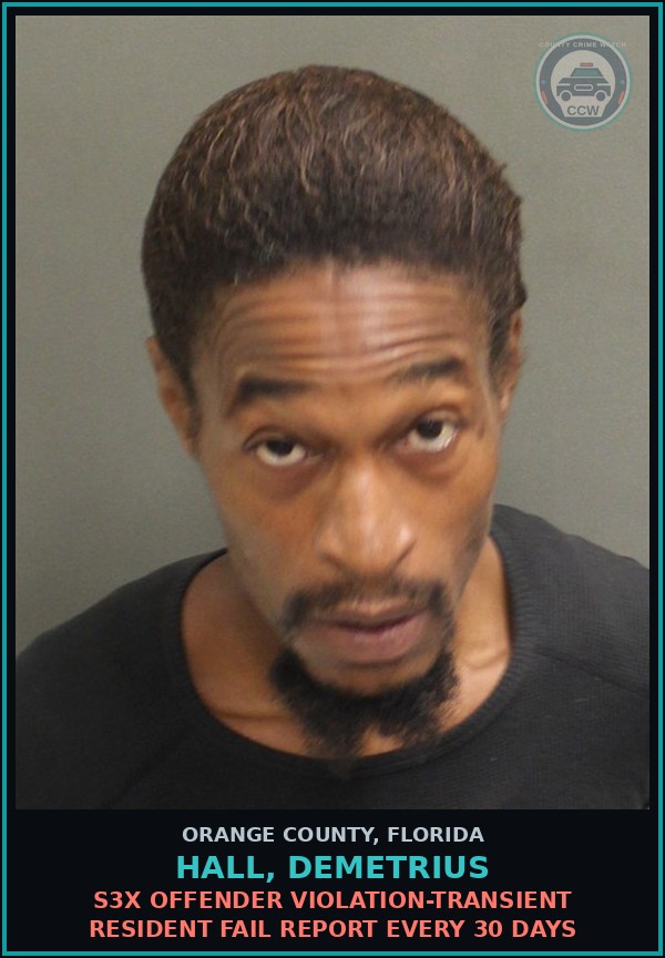 Booking mugshot of HALL, DEMETRIUS in Orange County