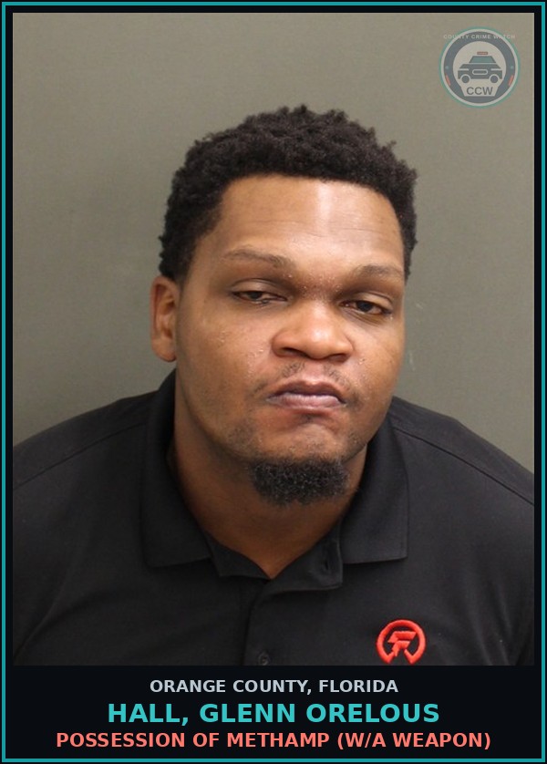 Booking mugshot of HALL, GLENN ORELOUS in Orange County