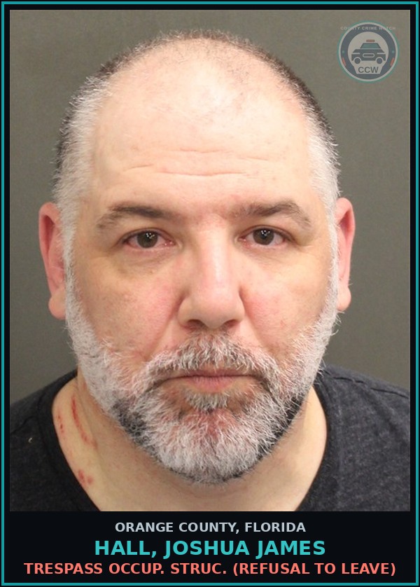 Booking mugshot of HALL, JOSHUA JAMES in Orange County