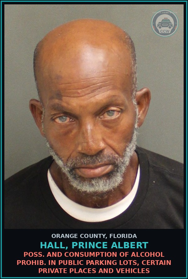 Booking mugshot of HALL, PRINCE ALBERT in Orange County