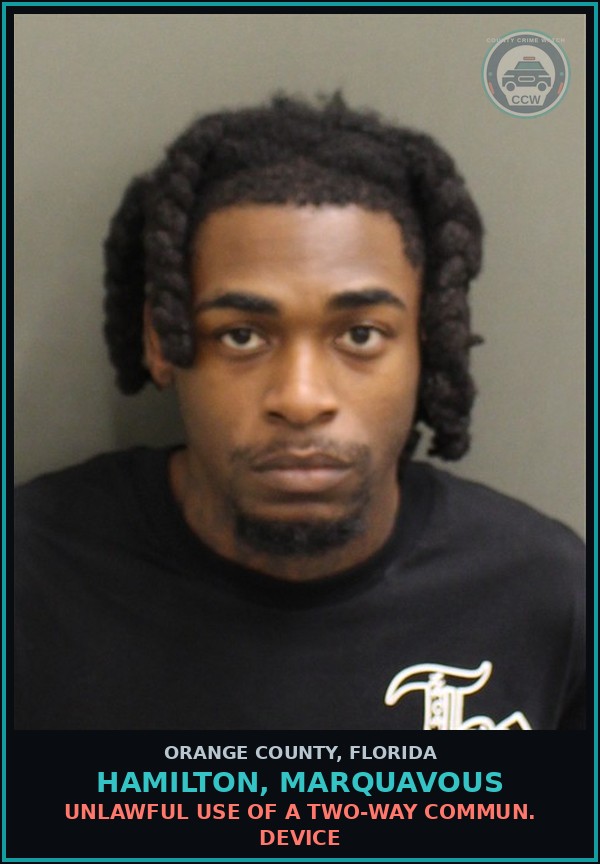 Booking mugshot of HAMILTON, MARQUAVOUS in Orange County