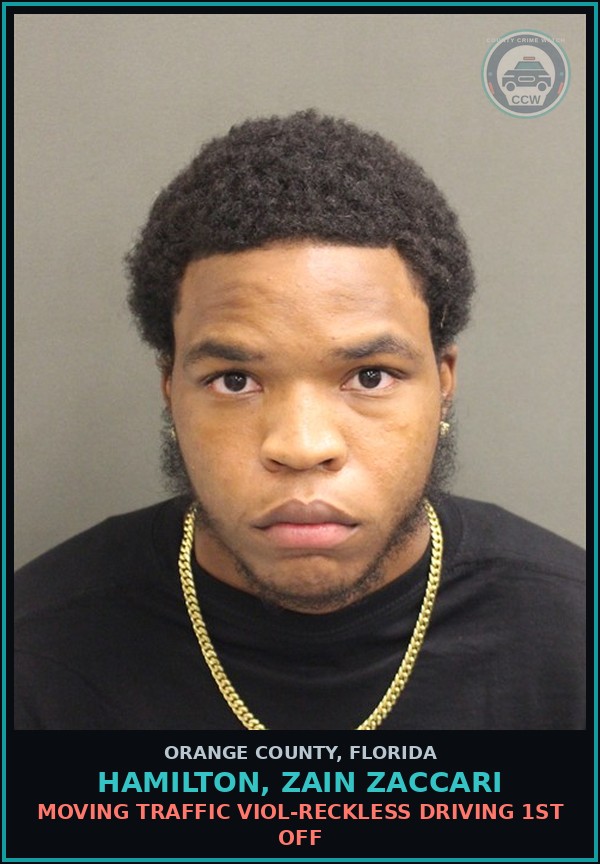 Booking mugshot of HAMILTON, ZAIN ZACCARI in Orange County