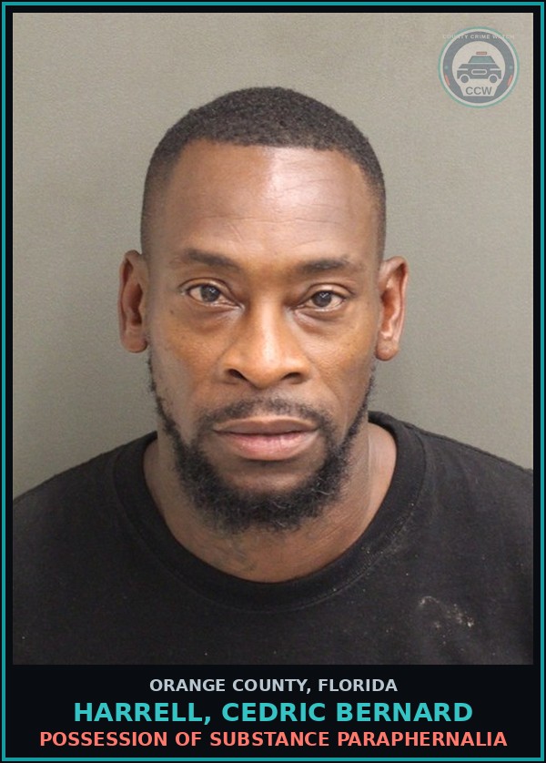 Booking mugshot of HARRELL, CEDRIC BERNARD in Orange County