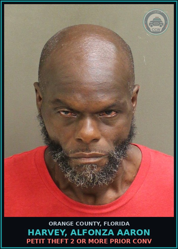 Booking mugshot of HARVEY, ALFONZA AARON in Orange County