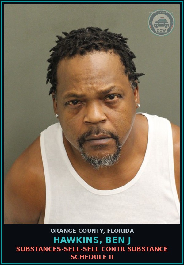 Booking mugshot of HAWKINS, BEN J in Orange County