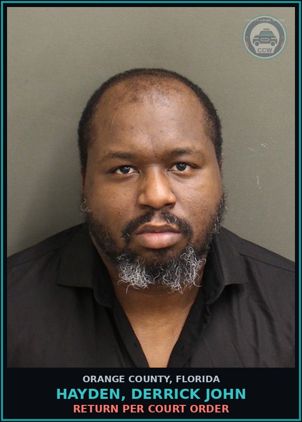 Booking mugshot of HAYDEN, DERRICK JOHN in Orange County
