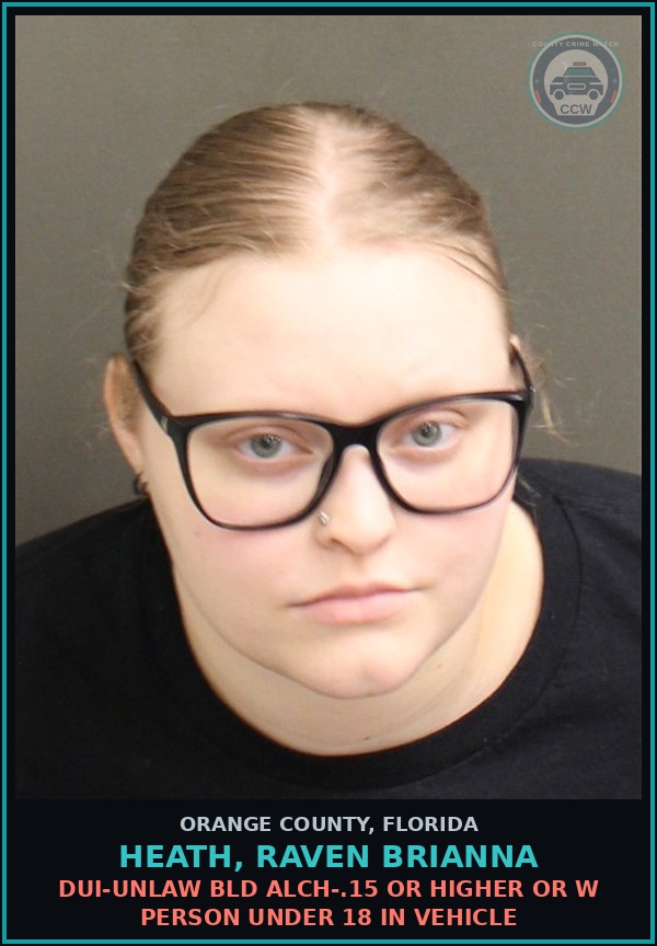 Booking mugshot of HEATH, RAVEN BRIANNA in Orange County