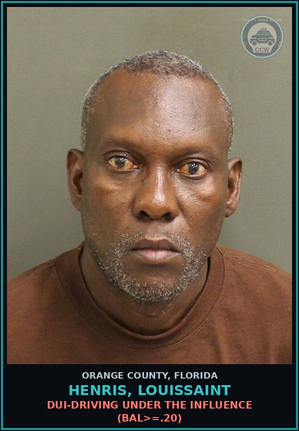 Booking mugshot of HENRIS, LOUISSAINT in Orange County