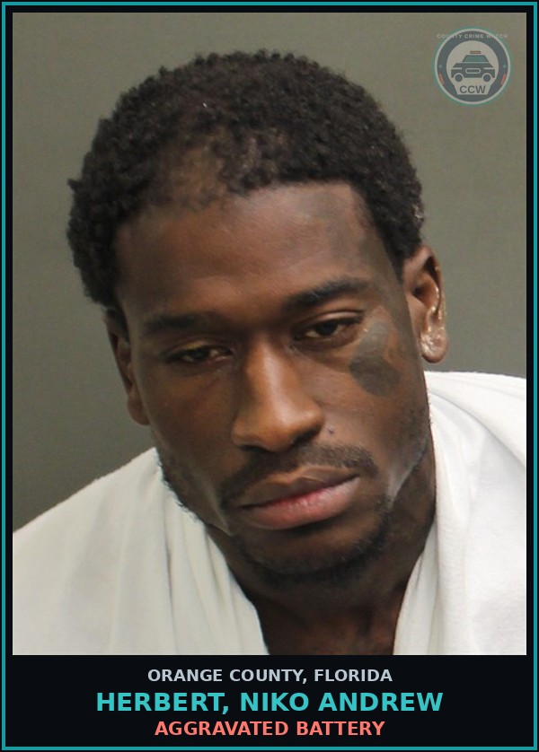 Booking mugshot of HERBERT, NIKO ANDREW in Orange County