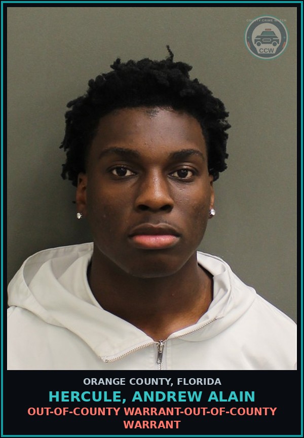 Booking mugshot of HERCULE, ANDREW ALAIN in Orange County