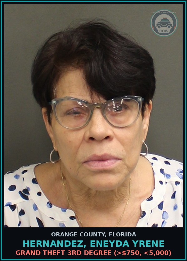 Booking mugshot of HERNANDEZ, ENEYDA YRENE in Orange County