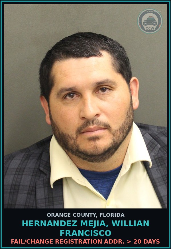 Booking mugshot of HERNANDEZ MEJIA, WILLIAN FRANCISCO in Orange County