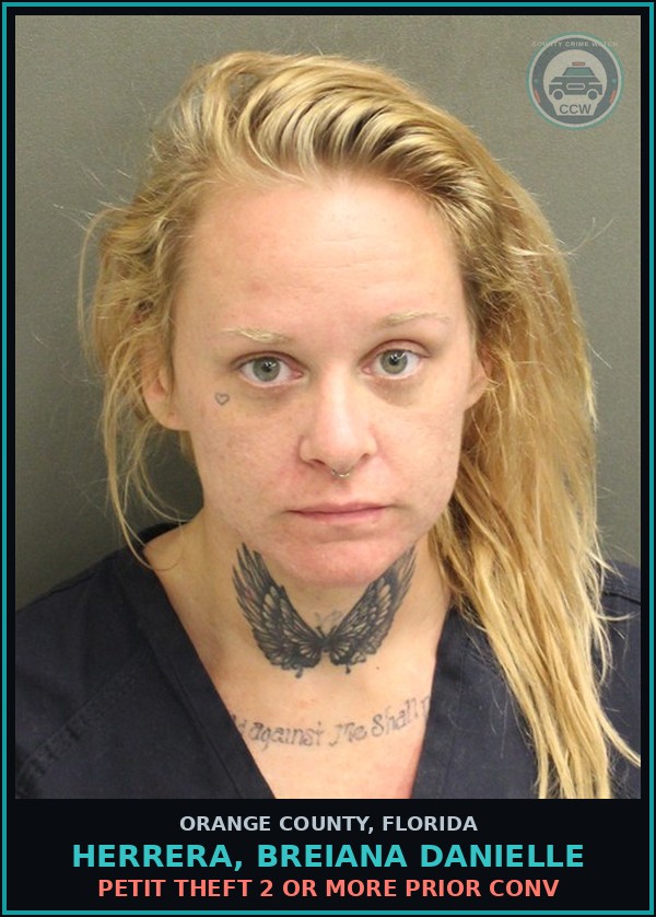 Booking mugshot of HERRERA, BREIANA DANIELLE in Orange County