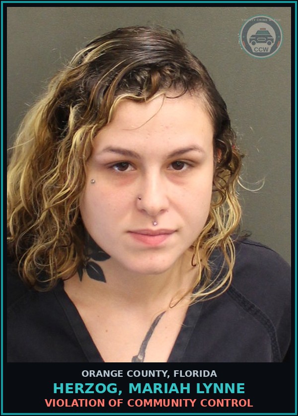 Booking mugshot of HERZOG, MARIAH LYNNE in Orange County