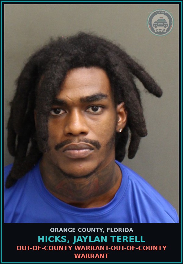 Booking mugshot of HICKS, JAYLAN TERELL in Orange County