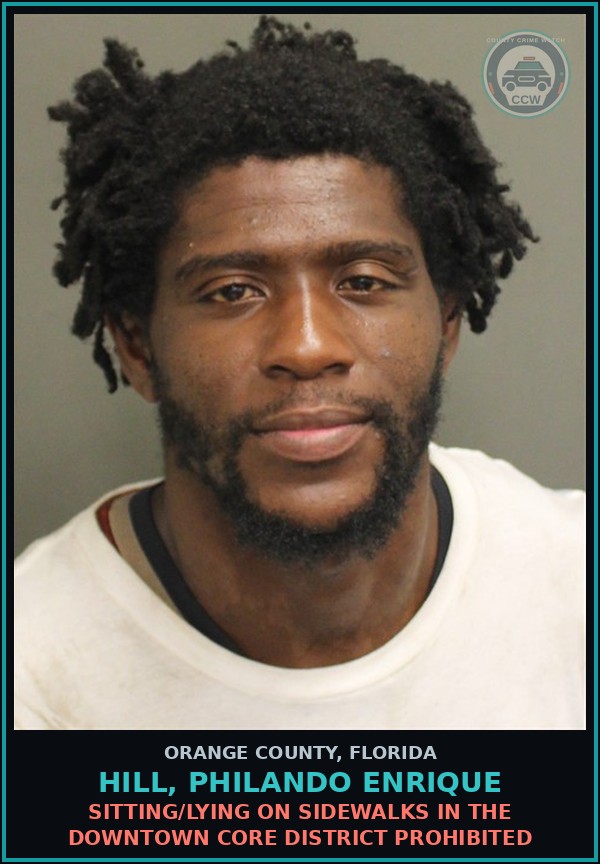 Booking mugshot of HILL, PHILANDO ENRIQUE in Orange County
