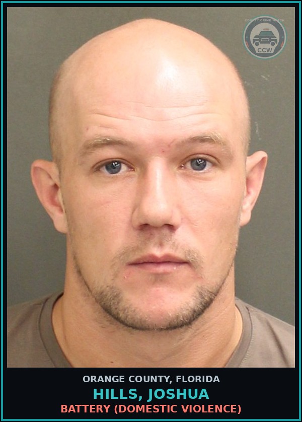 Booking mugshot of HILLS, JOSHUA in Orange County