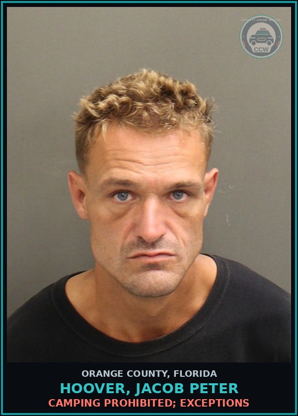 Booking mugshot of HOOVER, JACOB PETER in Orange County