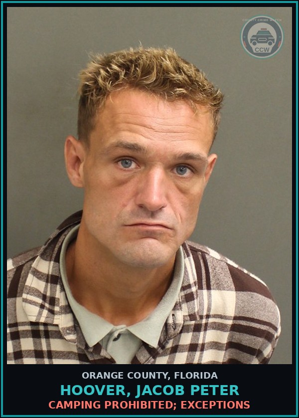 Booking mugshot of HOOVER, JACOB PETER in Orange County