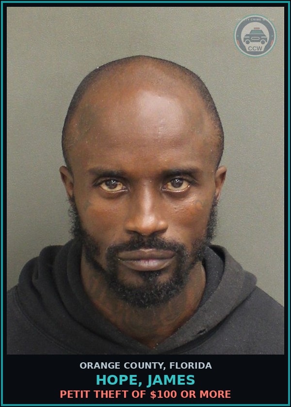 Booking mugshot of HOPE, JAMES in Orange County