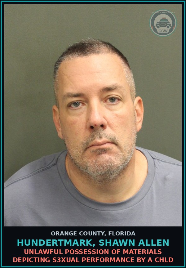 Booking mugshot of HUNDERTMARK, SHAWN ALLEN in Orange County